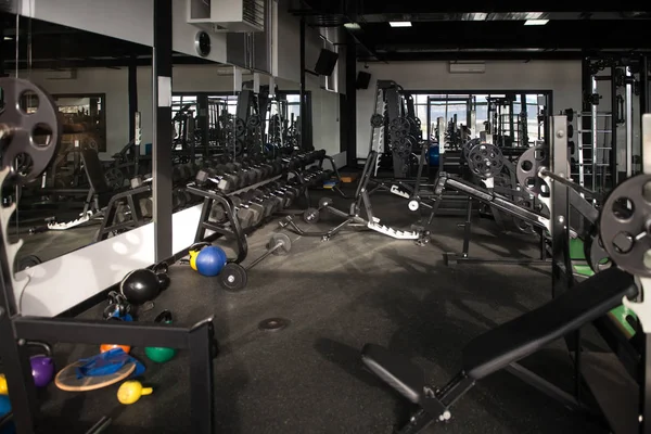 Equipment Machines Modern Gym Room Fitness Center — Stock Photo, Image