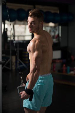 kaslı adam triceps egzersiz