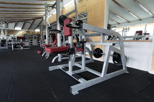 Equipamentos Máquinas Moderno Centro Fitness Sala Ginástica — Fotografia de Stock
