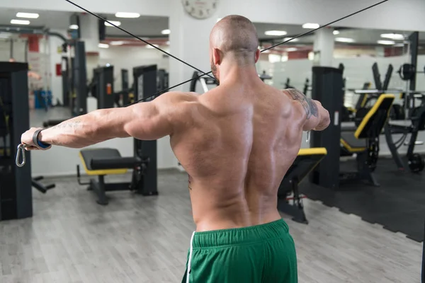Back Workout With Cables — Stock Photo, Image