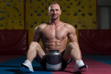 bodybuilder ile poz kopya alanı için Takviyeler