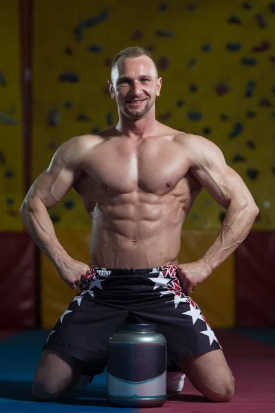 Man Posing With Supplements For Copy Space — Stock Photo, Image