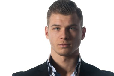 Bir iş adamı izole beyaz arka plan portresi