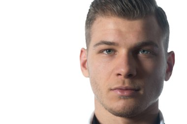 İşadamı karşı beyaz arka plan ayakta