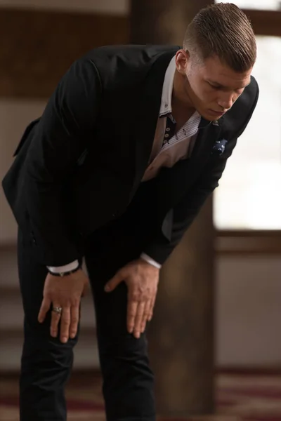 Businessman Prayer at Mosque — Stock Photo, Image