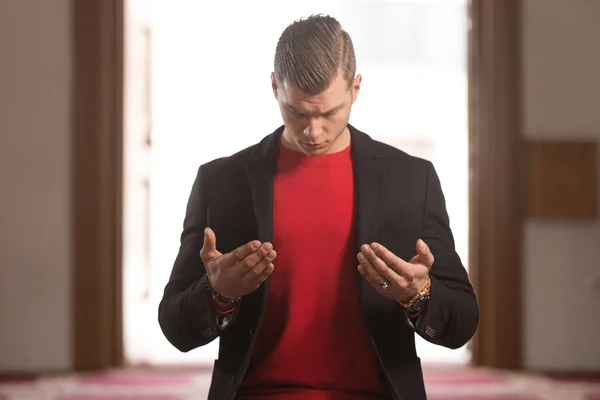 Humble Businessman Muslim Prayer in Mosque — Stock Photo, Image