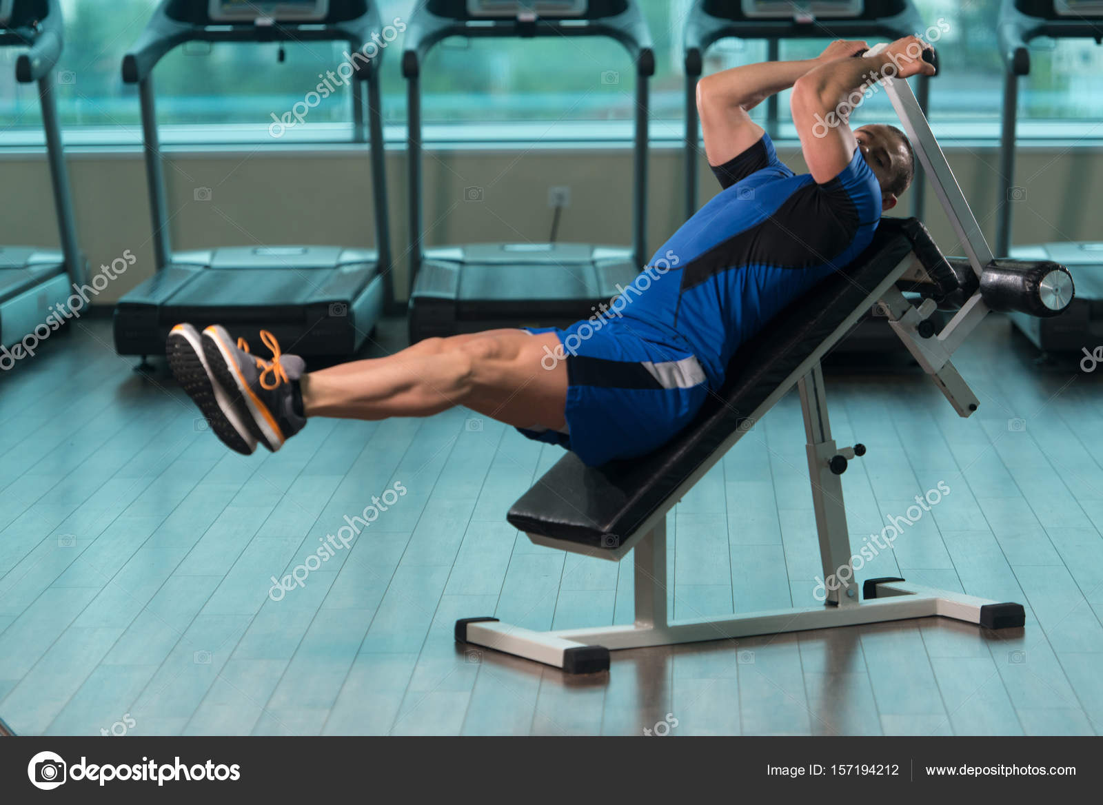 Abdominal Exercise On Adjustable Bench Stock Photo C Ibrak