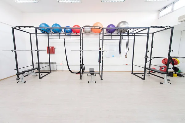 Equipment Machines Modern Gym Room Fitness Center — Stock Photo, Image