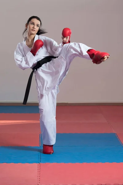 Caça Karate Branco — Fotografia de Stock