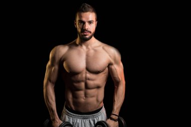 Çalışma dışarı pazı siyah arka plan üzerinde atlet