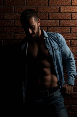 Kasları tuğla duvar üzerinde esneme modeli