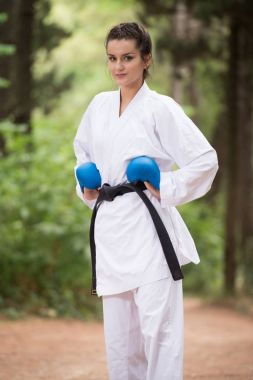 Kadın beyaz eğitim karate Park