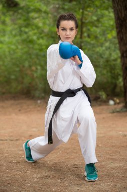 Kadın beyaz eğitim karate Park