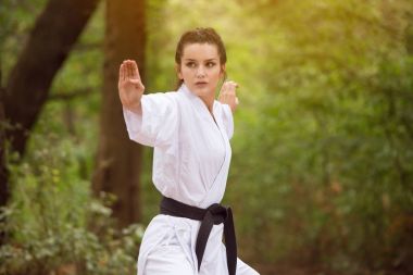 Kadın beyaz eğitim karate Park