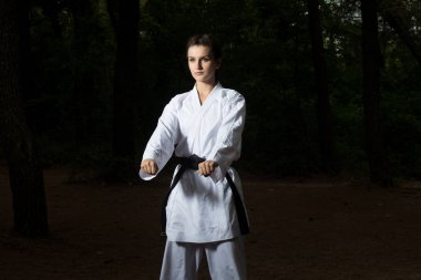 Kadın beyaz eğitim karate Park