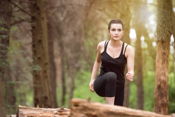 Female Runner Running City Park — Stock Photo, Image