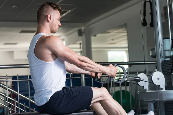 Muscular Man Exercising Back — Stock Photo, Image