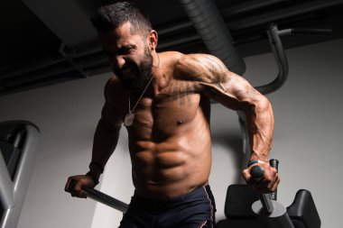 Paralel Bar antreman için Triceps ve göğüs