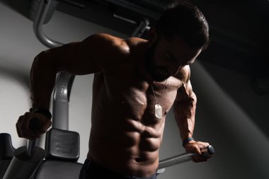 Triceps ve göğüs egzersiz paralel Bar