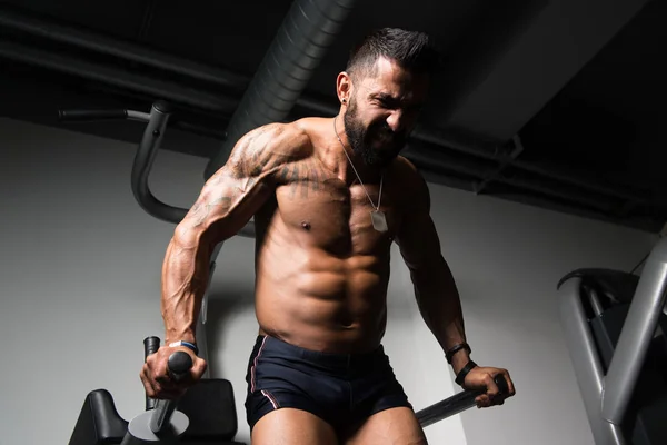 Göğüs ve Triceps egzersiz paralel Bar — Stok fotoğraf