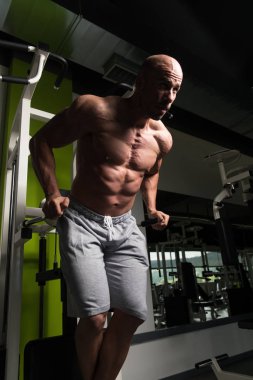 Triceps ve göğüs egzersiz paralel Bar