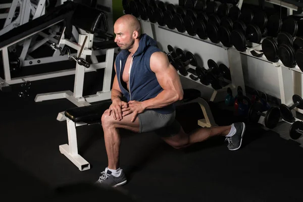 Healthy Man Stretching His Leg — Stock Photo, Image