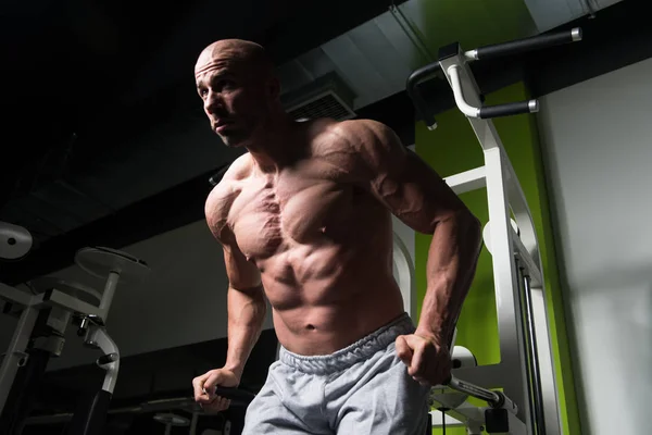 Parallelle staven oefening voor de Triceps en borst — Stockfoto