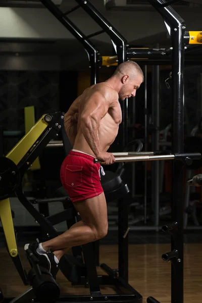 Exercice de barres parallèles pour triceps et poitrine — Photo