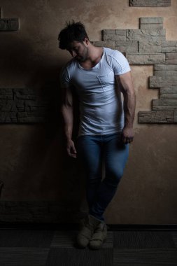Bir tuğla duvara kasların esneme modeli