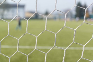 Futbol Net bir arka planda yeşil çimen