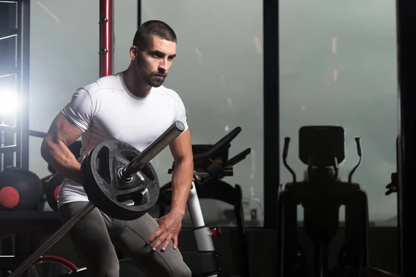 Back Exercise With Barbell — Stock Photo, Image