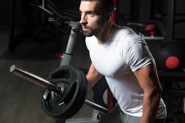 Back Exercise With Barbell — Stock Photo, Image