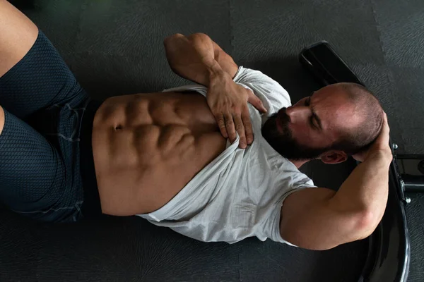 Exercising Abs Abdominals Fitness Club — Stock Photo, Image