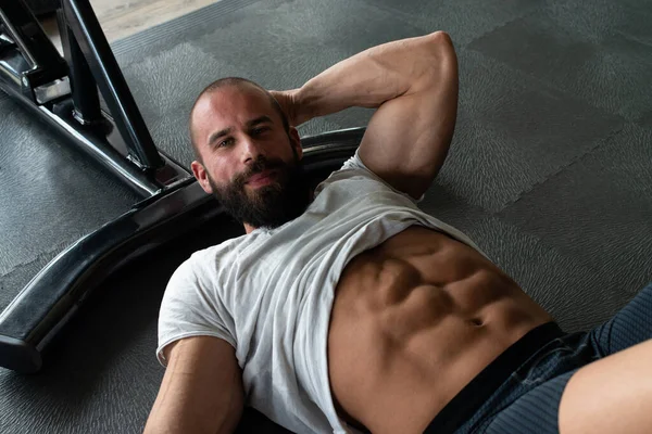 Uitoefening Van Abs Abdominals Fitnessclub — Stockfoto