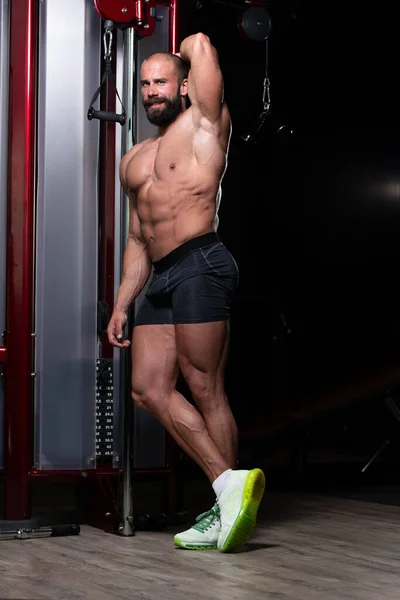 Man Motion Träning Gym Fitness Breaking Relax Holding Hälsosam Livsstil — Stockfoto