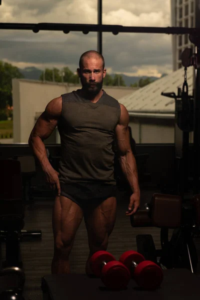 Portrait Young Physically Fit Man Showing His Well Trained Body — Stock Photo, Image