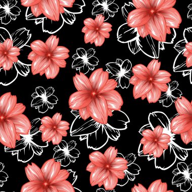 Çiçeklerle kusursuz desen 