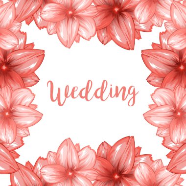 Düğün için çiçekli çerçeve