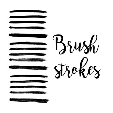 Siyah mürekkep elle çizilmiş fırça fırça