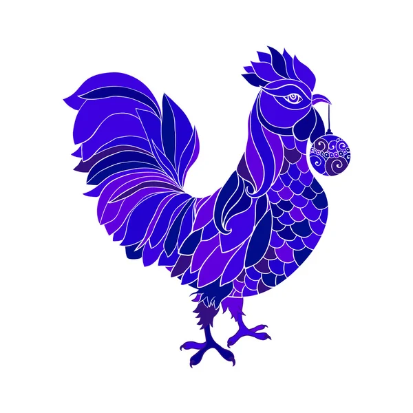 Gallo de dibujos animados estilizado azul . — Archivo Imágenes Vectoriales