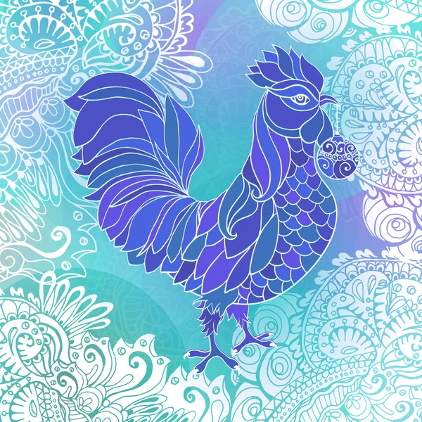 公鸡，至 2017 年的符号 — 图库矢量图片
