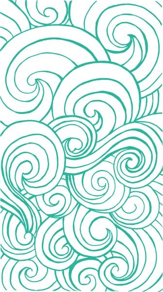 Ondas de color turquesa en el estilo de boceto — Vector de stock