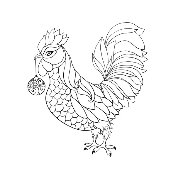 公鸡，至 2017 年的符号 — 图库矢量图片