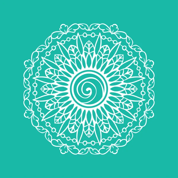 Mavi yuvarlak süs mandala.
