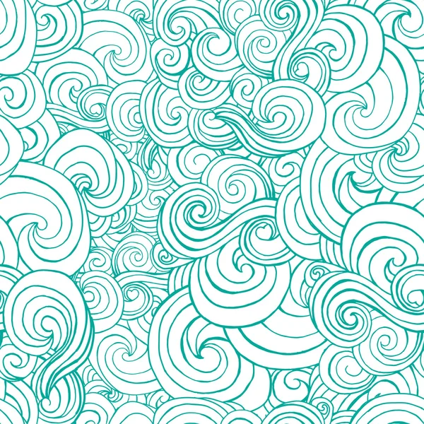 绿松石波中的素描样式 — 图库矢量图片