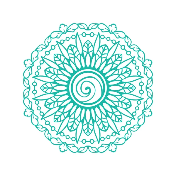 Blaues rundes ornamentales Mandala. — Stockvektor