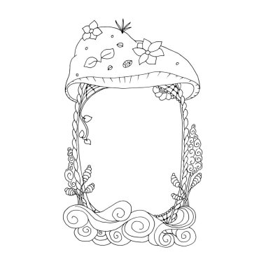 elle çizilmiş egzotik mantar