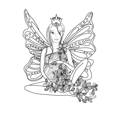 Kelebek kanatları ile kız