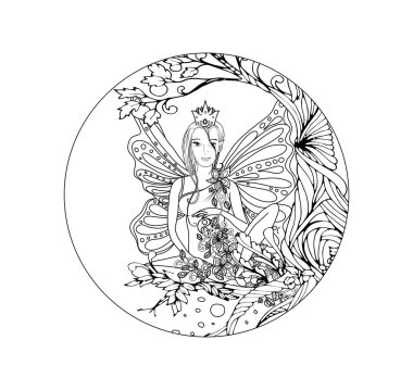 Kelebek kanatları ile kız