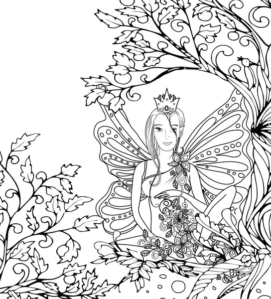 Девушка с крыльями бабочки — стоковый вектор